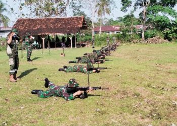 Korem 043/Gatam Gelar Latihan Menembak Senjata Ringan Tw III Ta 2020.